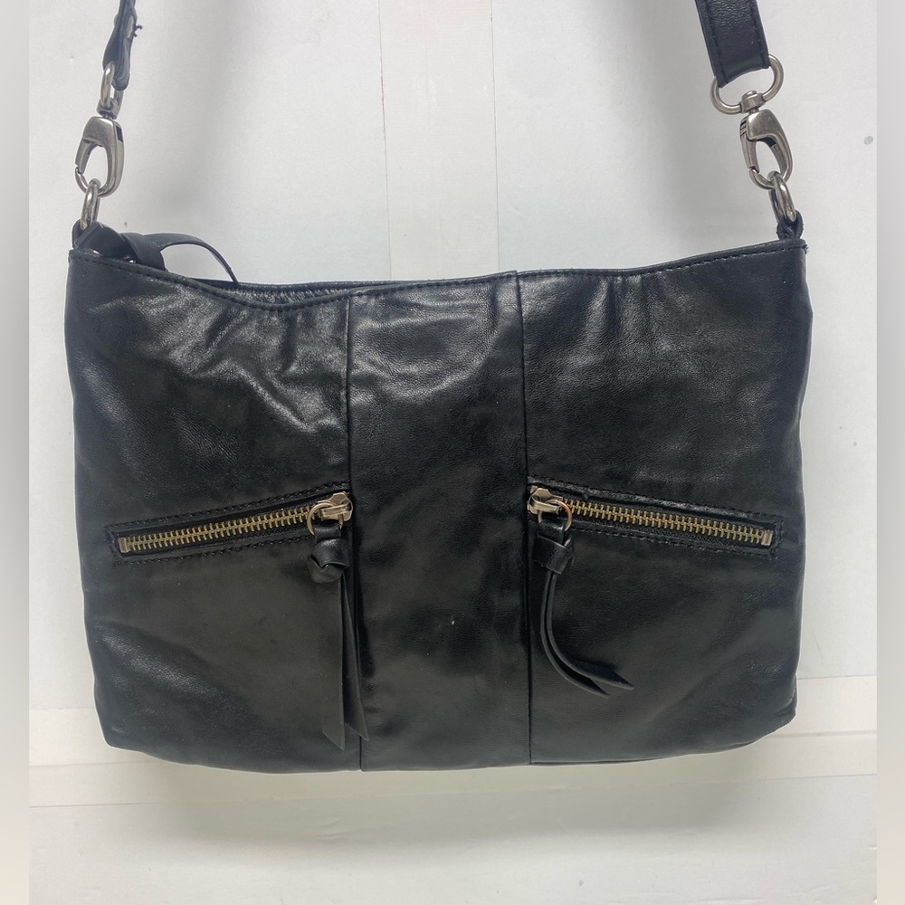 J.Jill black leather crossbody purse